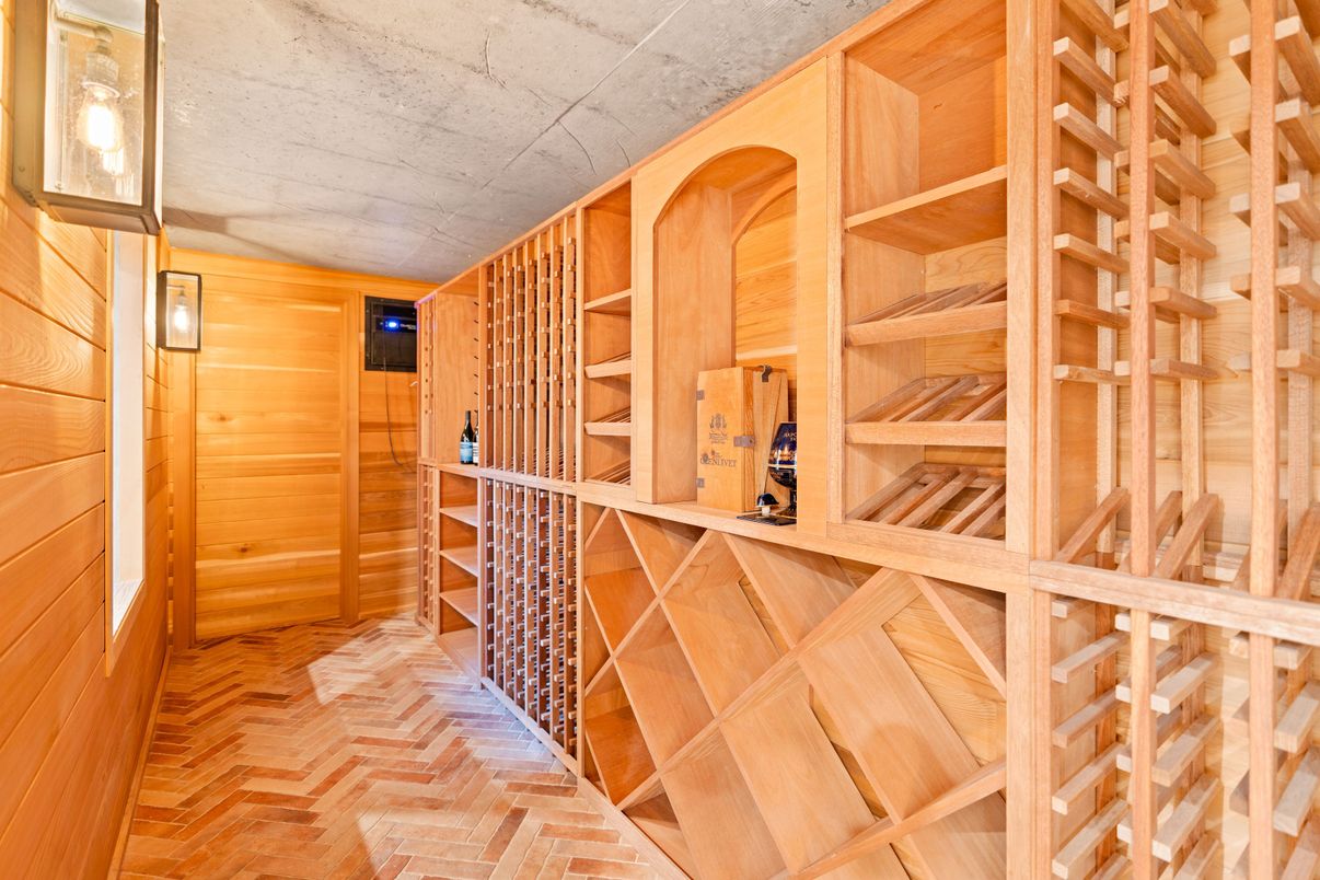 Interior, Wine Storage, Wood Texture Flooring, Wooden Walls