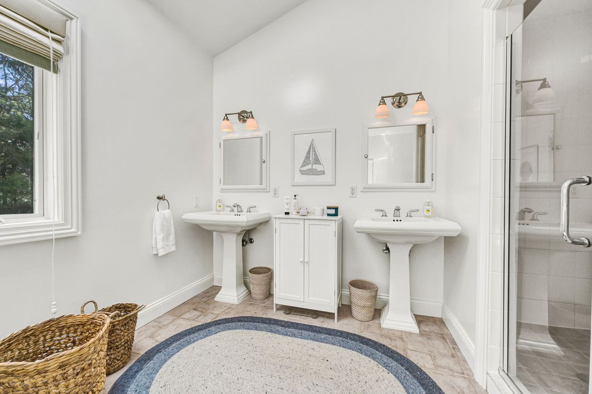Bathroom, Dual Sink Vanities, Glass Shower, Interior
