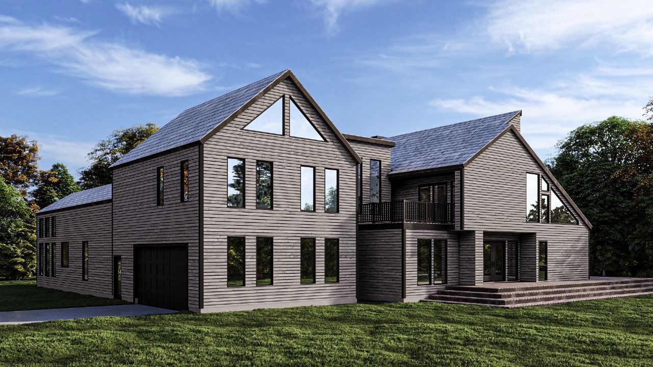 Attached, Exterior, Facade, Tudor Revival