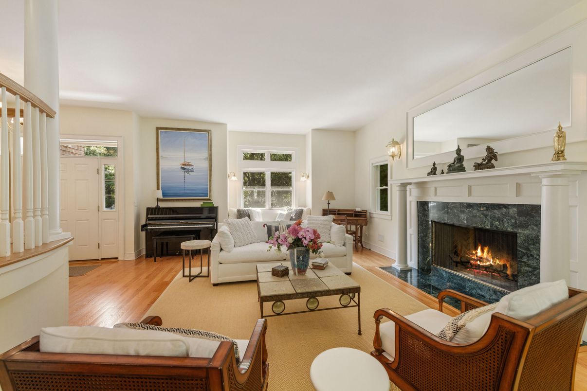 Fireplace, Interior, Living room, Piano, Wood Texture Flooring