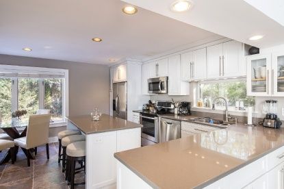 Dining room, Interior, Kitchen, Recessed Lighting, Stainless Steel Appliances