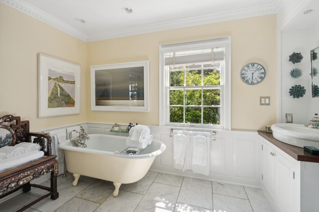 Bathroom, Free Standing Baths, Interior, Marble, Recessed Lighting