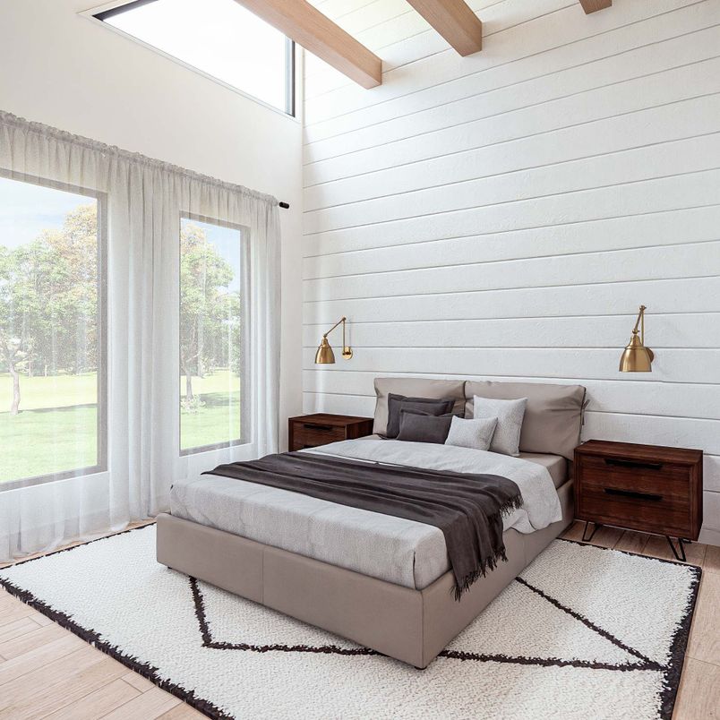 Bedroom, Interior, Wooden Beams, Wood Texture Flooring