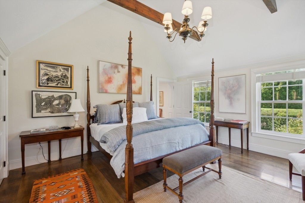 Bedroom, Chandelier, Interior, Wood Texture Flooring