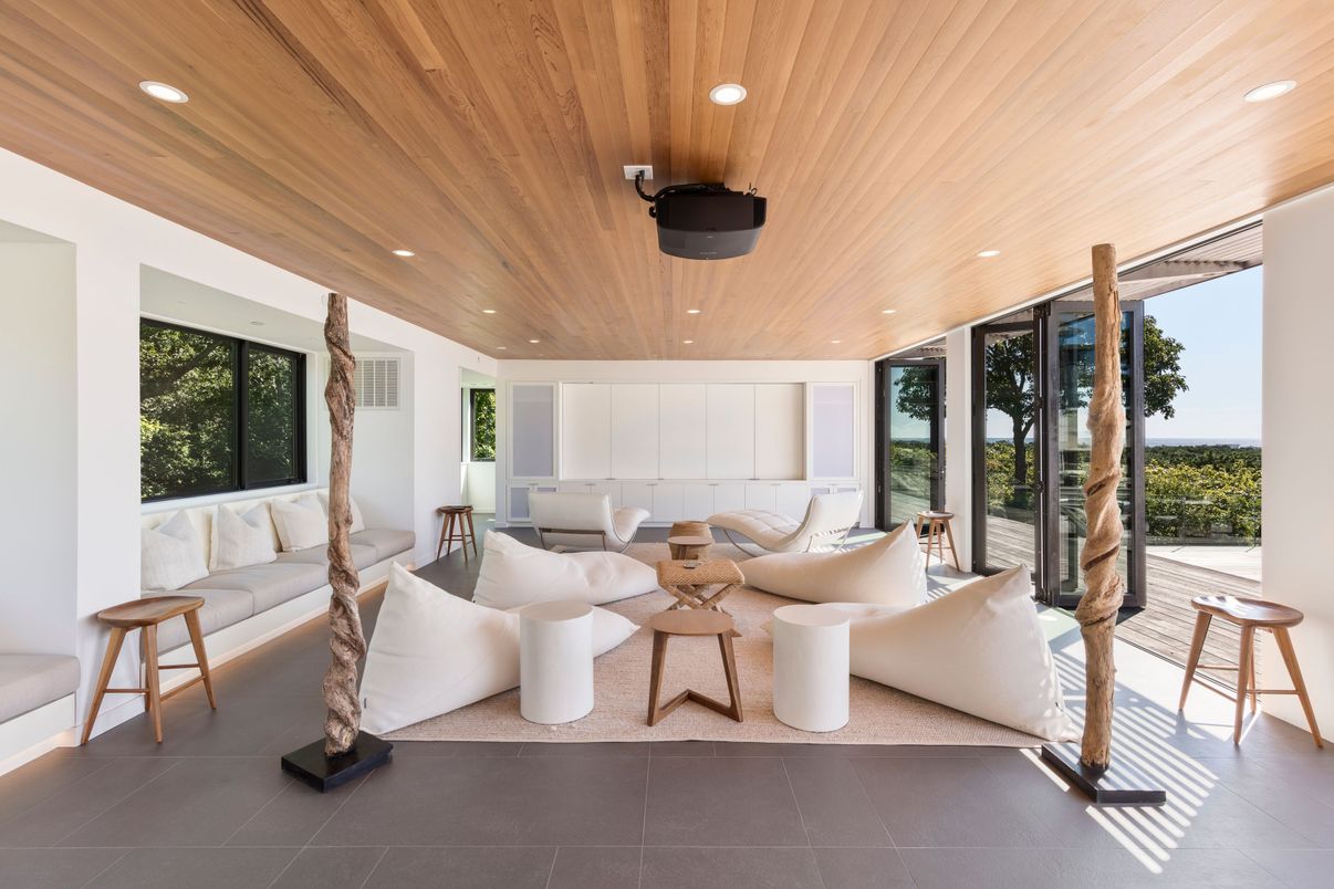Interior, Living room, Recessed Lighting, Wooden Ceilings