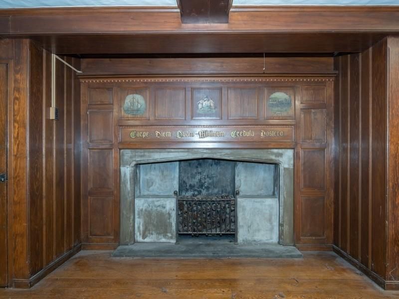 Fireplace, Interior, Wood Texture Flooring, Wooden Walls
