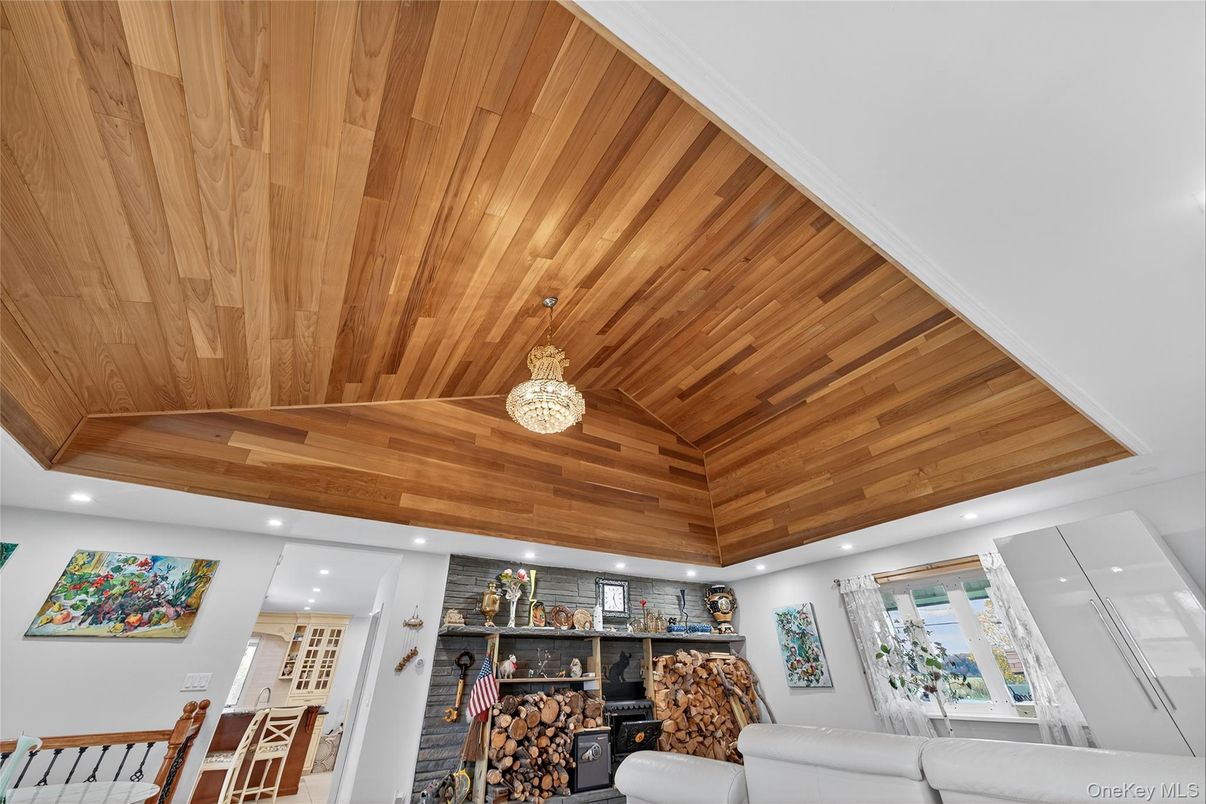 Interior, Living room, Recessed Lighting, Wooden Ceilings