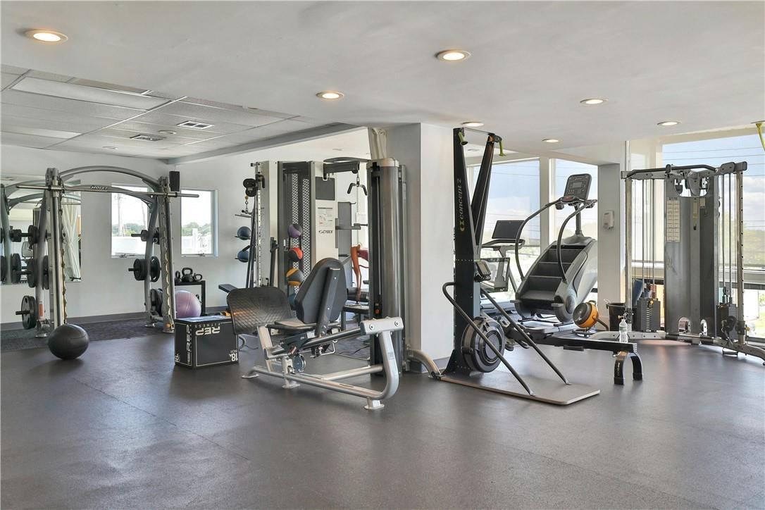 Fitness Equipment, Gym, Interior, Recessed Lighting