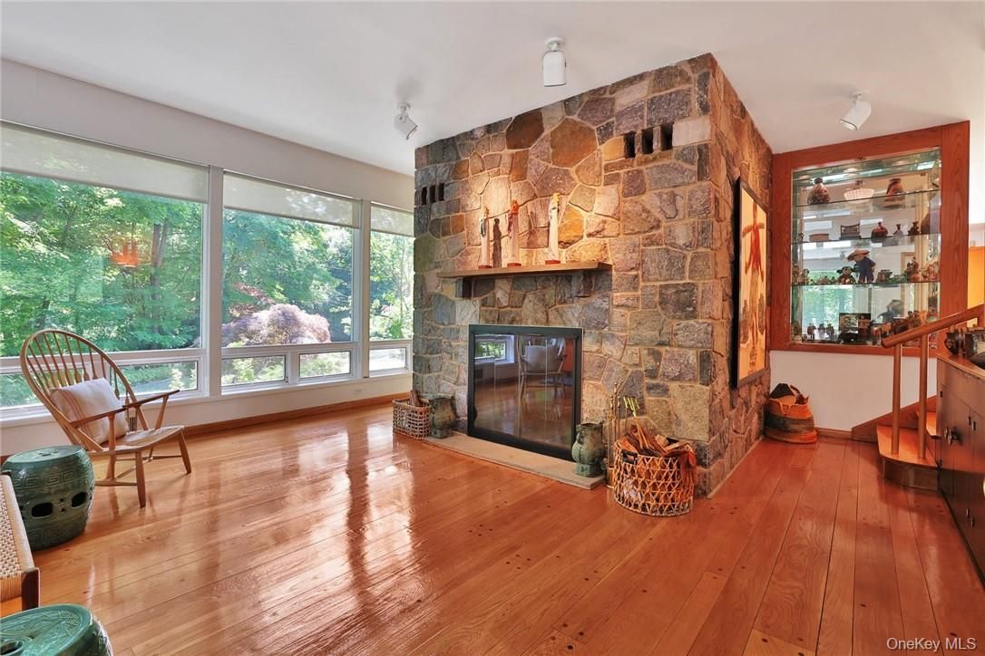 Fireplace, Interior, Stone Walls, Wood Texture Flooring