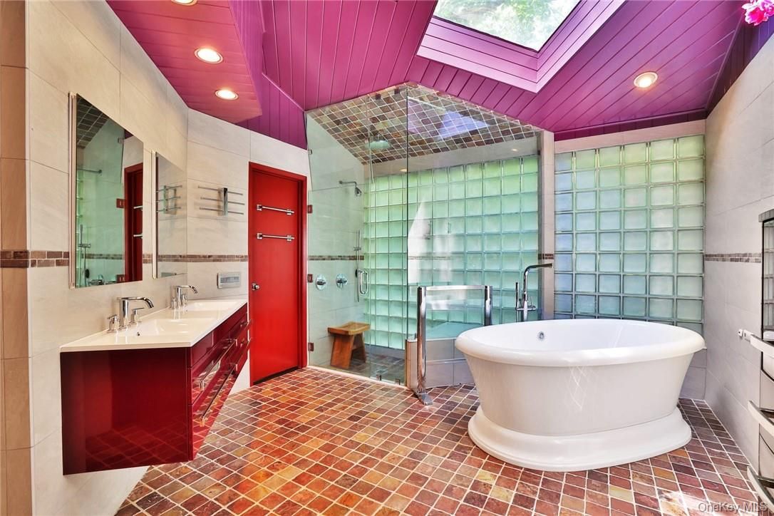 Bathroom, Dual Sink Vanities, Free Standing Baths, Glass Shower, Interior, Recessed Lighting