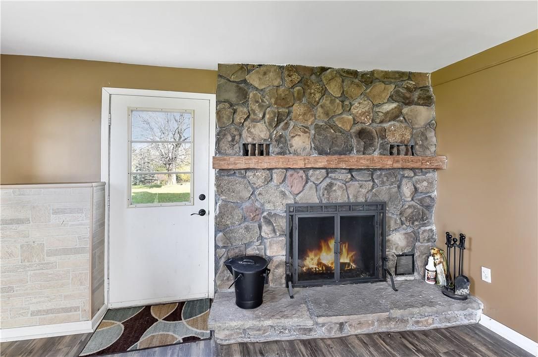 Fireplace, Interior, Stone Walls, Wood Texture Flooring