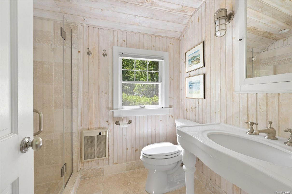 Bathroom, Glass Shower, Interior, Wooden Walls