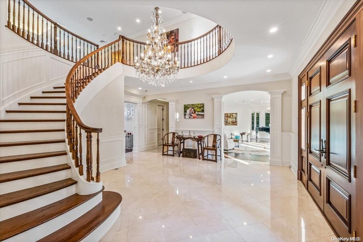 Chandelier, Dining room, Interior, Recessed Lighting