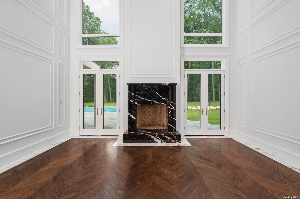 Empty room, Fireplace, Interior, Wood Texture Flooring