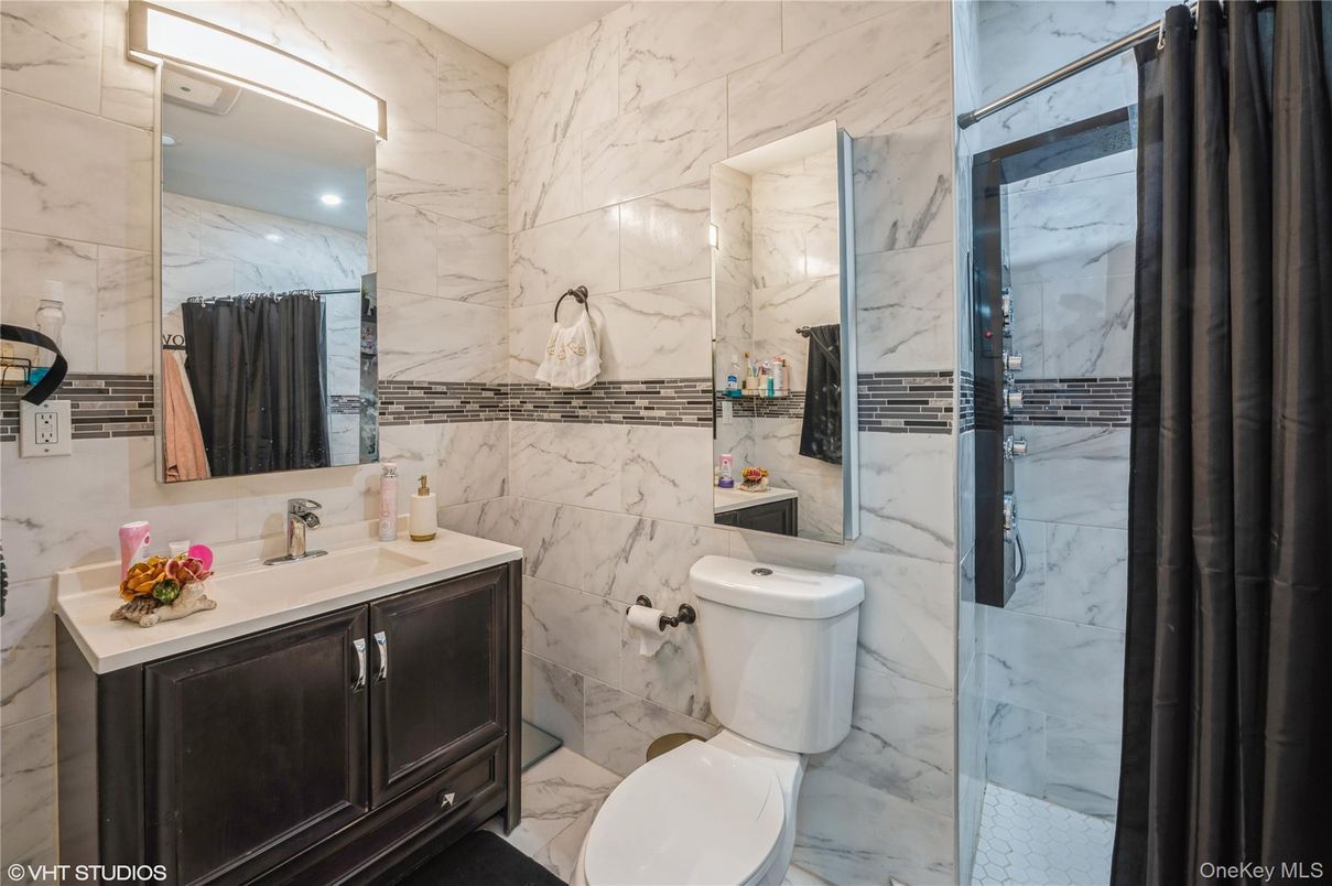 Bathroom, Glass Shower, Interior, Marble Walls