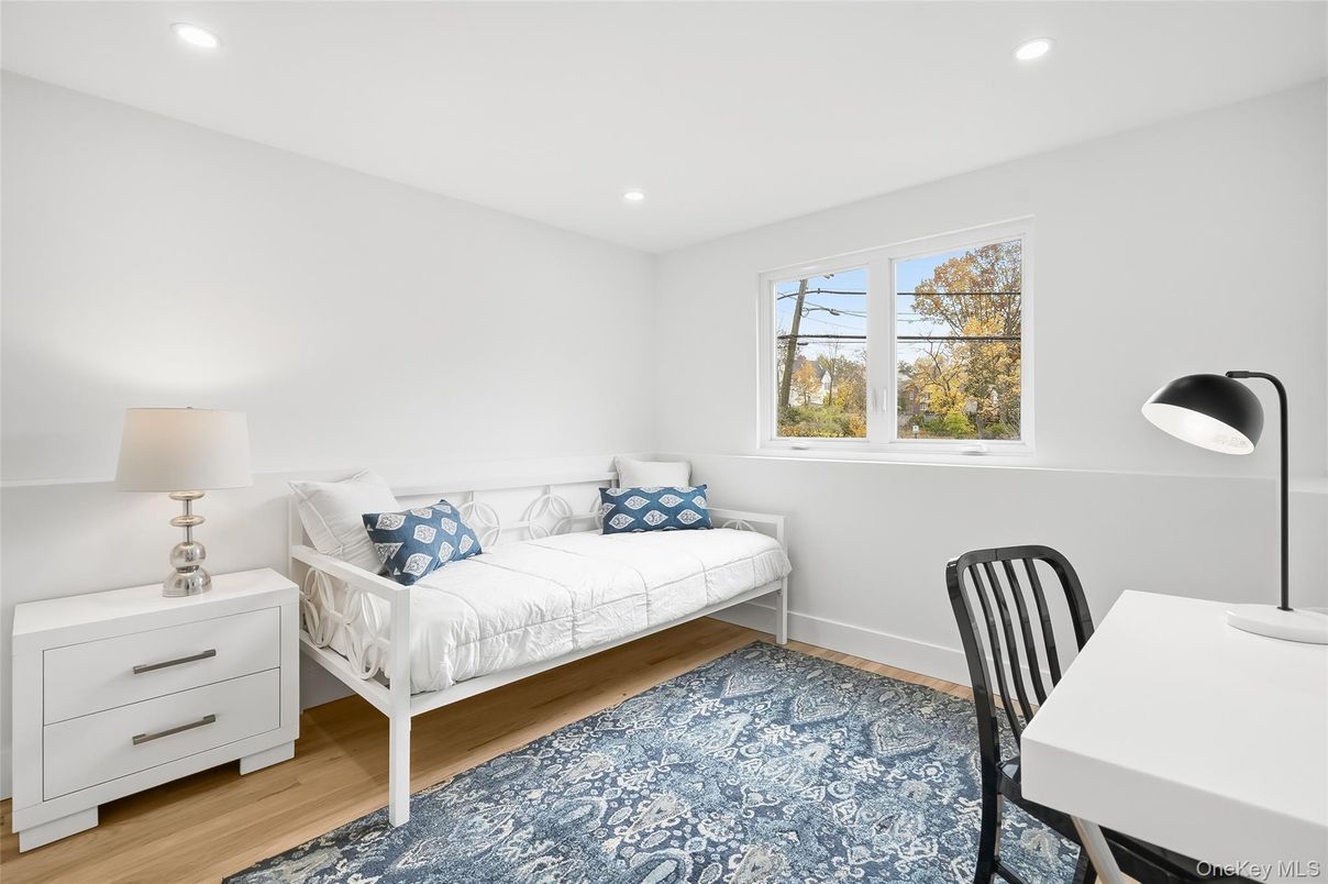 Bedroom, Home Office, Interior, Recessed Lighting, Wood Texture Flooring