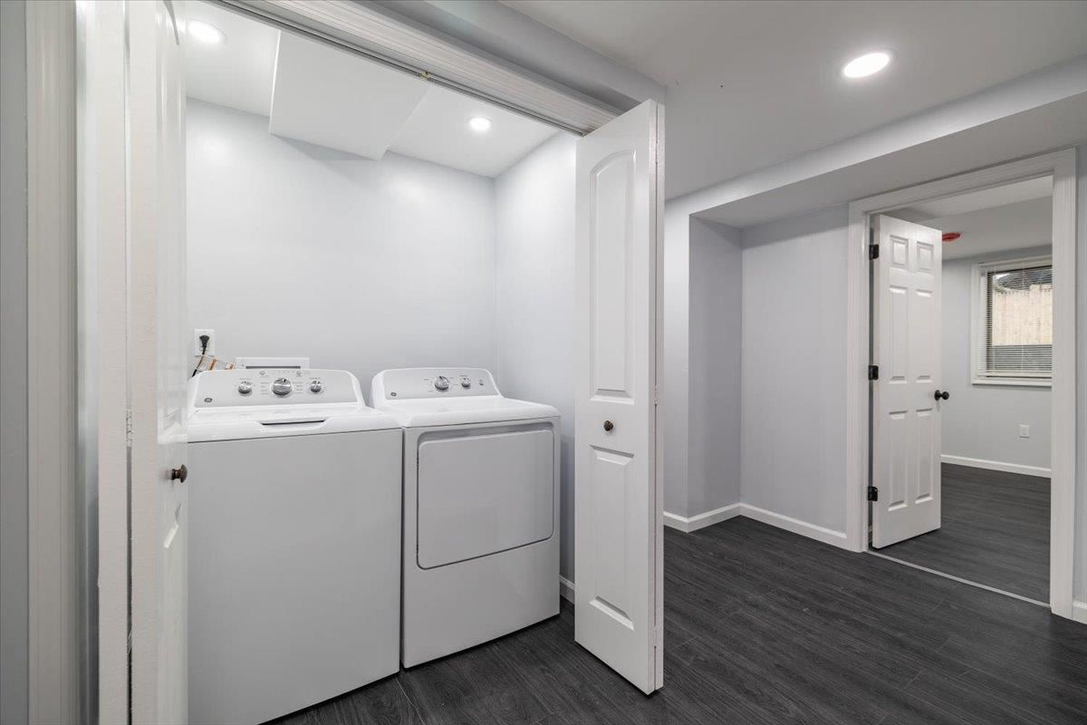 Interior, Recessed Lighting, Utility Closets, Washer, Wood Texture Flooring