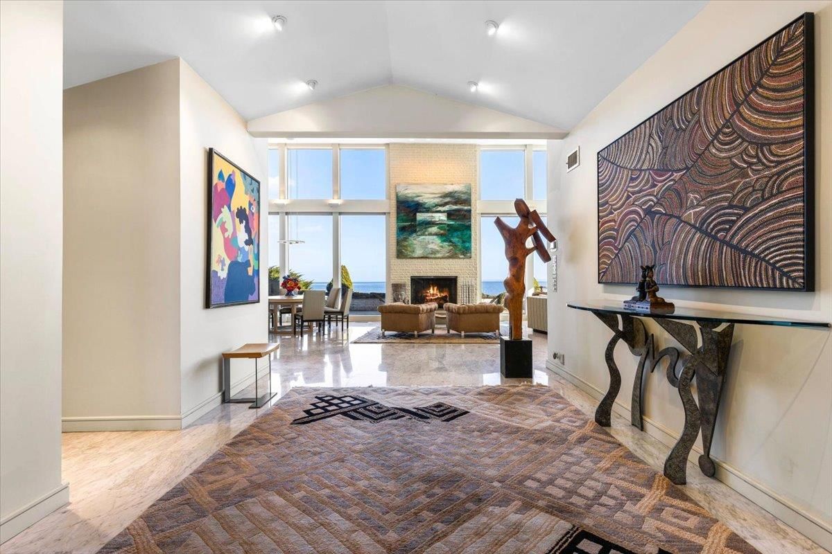 Dining room, Fireplace, Interior, Recessed Lighting