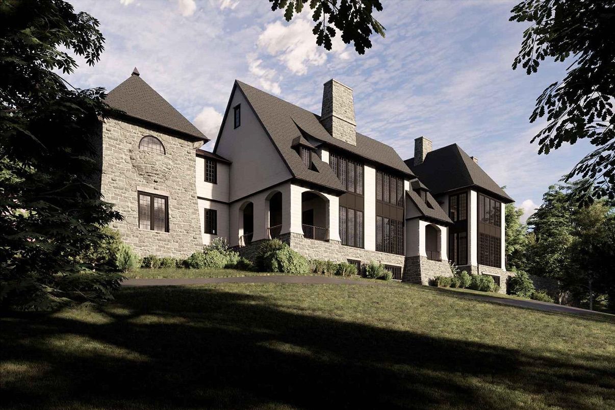 Backyard, Exterior, Facade, Tudor Revival