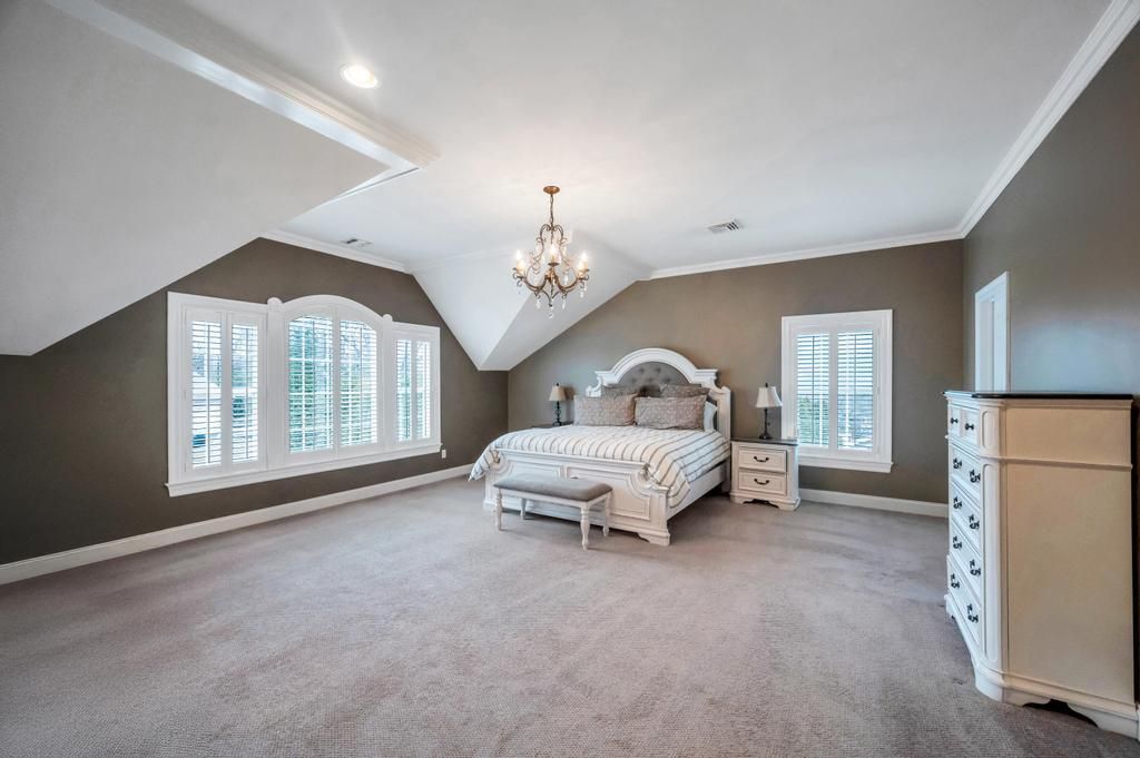 Bedroom, Chandelier, Interior, Recessed Lighting