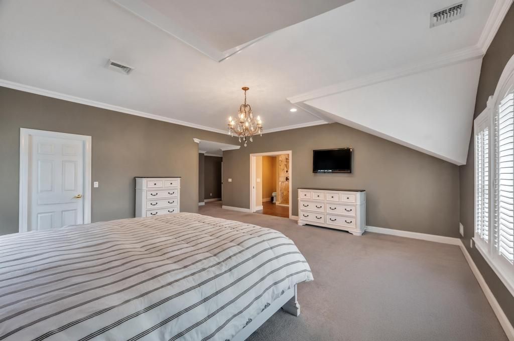 Bedroom, Chandelier, Interior, Recessed Lighting