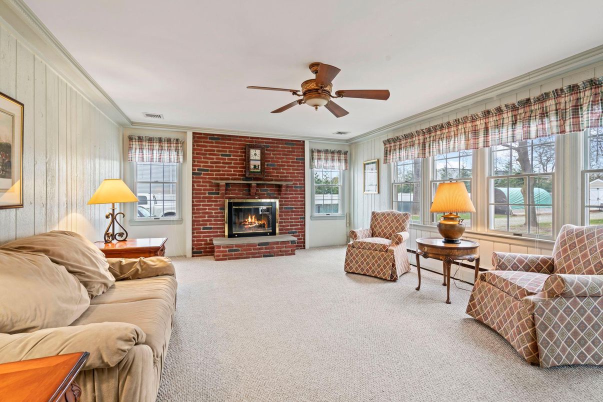 Fireplace, Interior, Living room, Stone Walls
