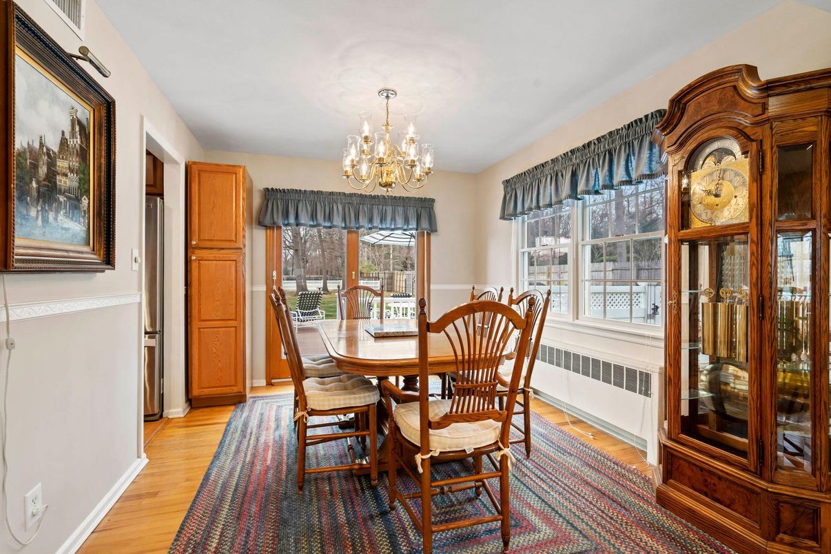 Chandelier, Dining room, Interior, Wood Texture Flooring
