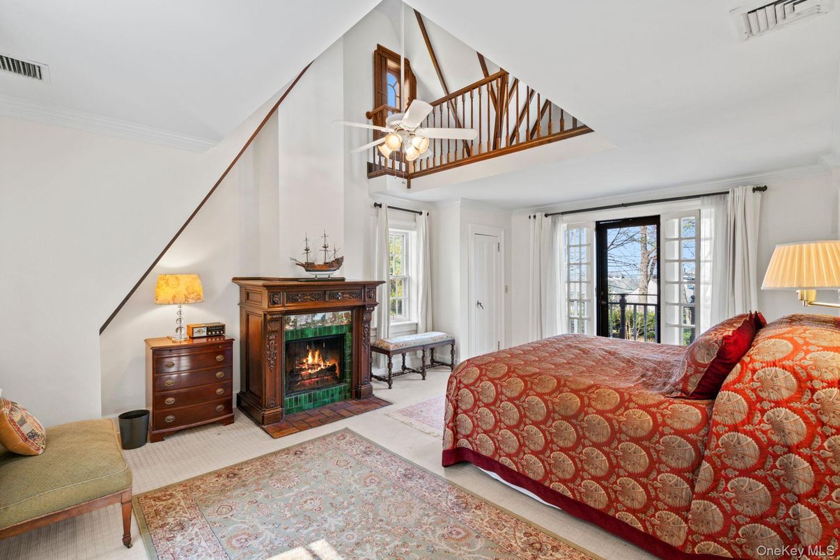 Bedroom, Fireplace, Interior