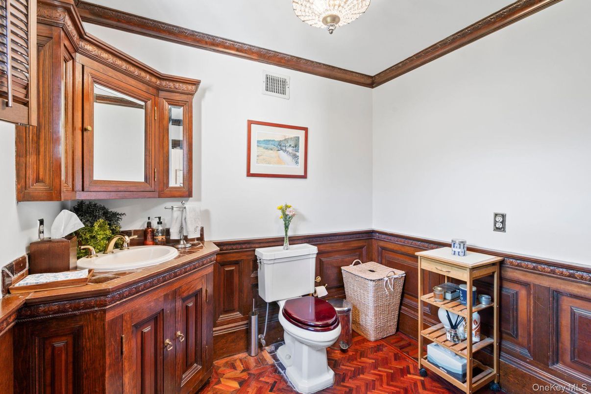 Bathroom, Interior, Wood Texture Flooring