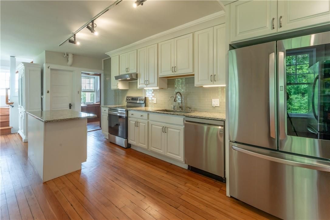 Interior, Kitchen, Stainless Steel Appliances, Wood Texture Flooring