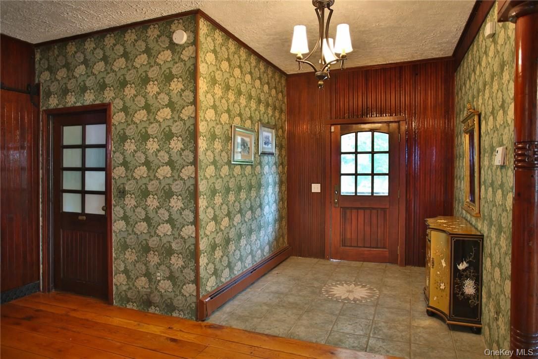 Chandelier, Interior, Wood Texture Flooring, Wooden Walls