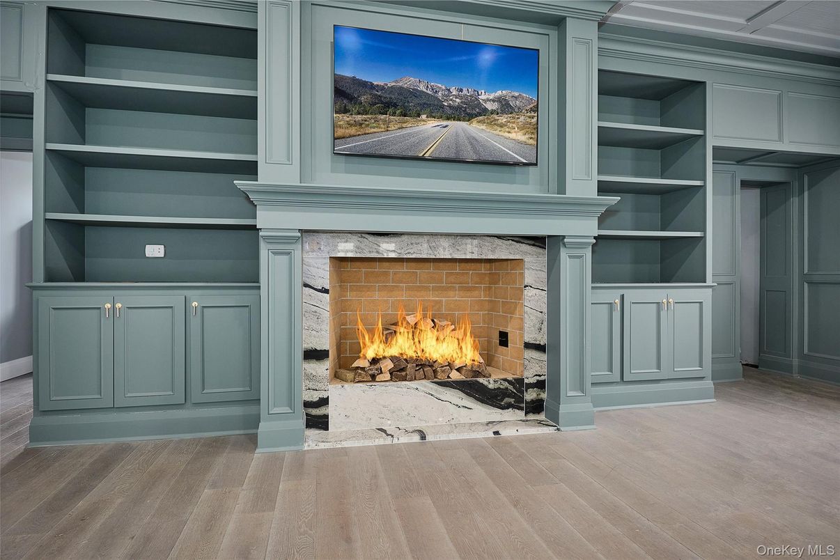 Fireplace, Interior, Wood Texture Flooring