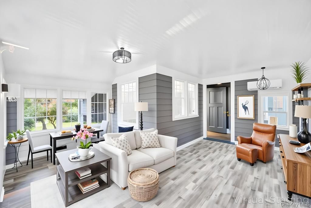 Dining room, Interior, Living room, Pendant Lights, Wood Texture Flooring
