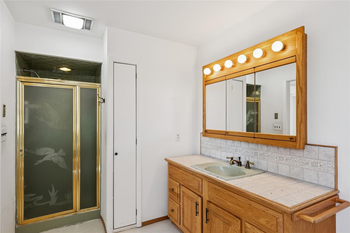 Bathroom, Glass Shower, Interior, Tile Countertops