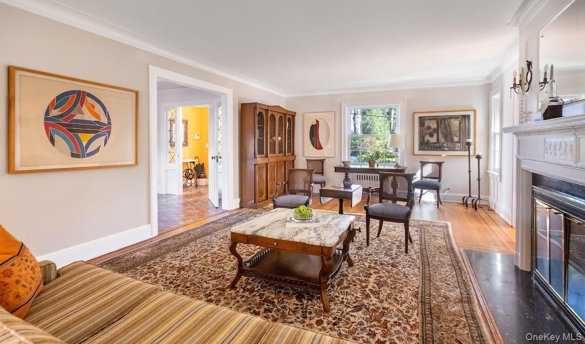 Dining room, Fireplace, Interior, Living room, Wood Texture Flooring