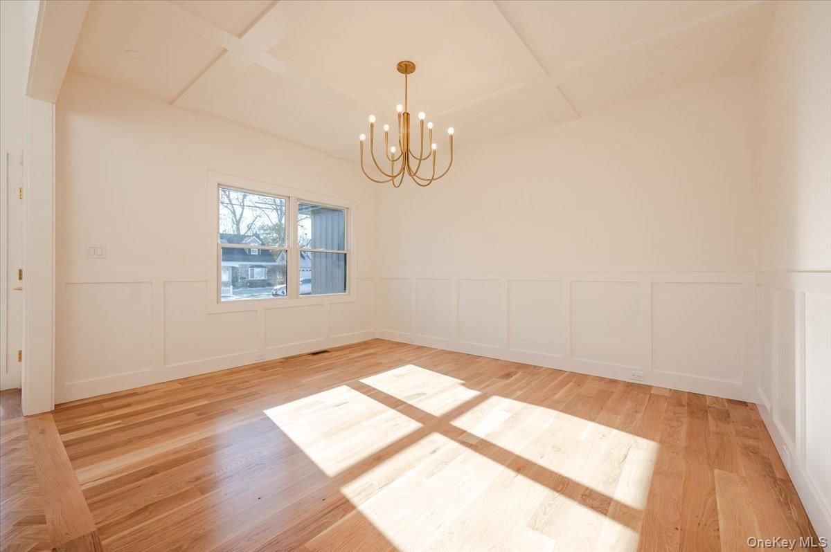 Chandelier, Empty room, Interior, Wood Texture Flooring