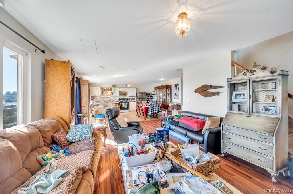 Interior, Kitchen, Living room, Recessed Lighting, Stainless Steel Appliances, Wood Texture Flooring