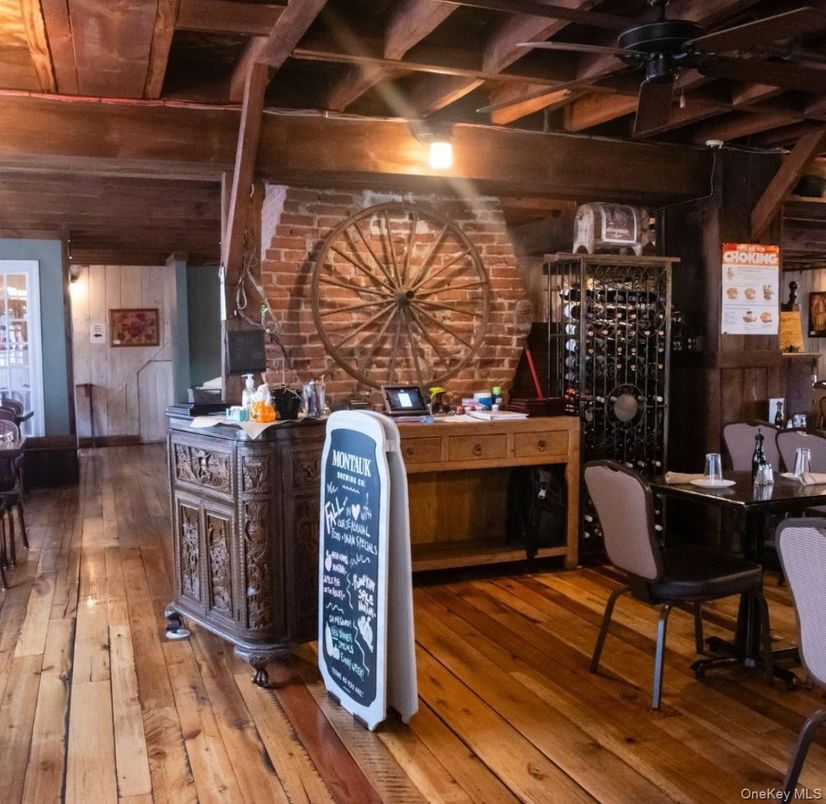 Home Office, Interior, Stone Walls, Wine Storage, Wooden Beams, Wood Texture Flooring