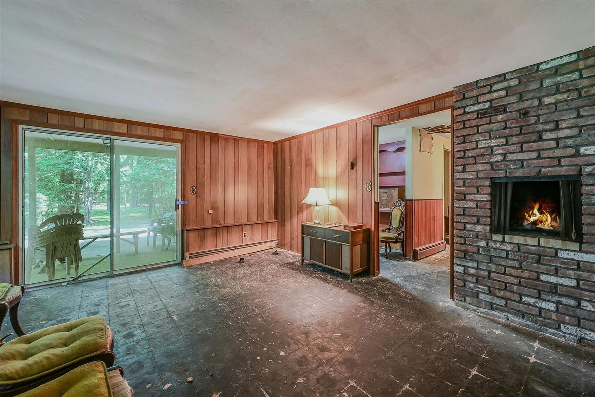 Fireplace, Interior, Stone Walls, Wooden Walls