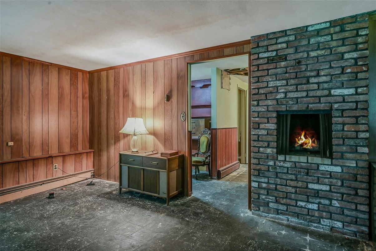 Fireplace, Interior, Stone Walls, Wooden Walls