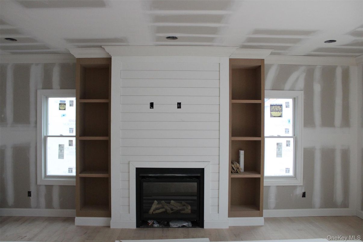 Fireplace, Interior, Wood Texture Flooring
