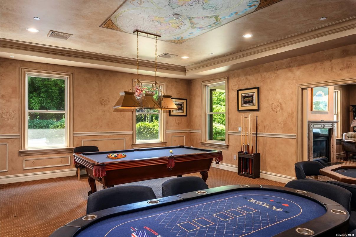 Billiard Table, Game Room, Interior, Pendant Lights, Recessed Lighting