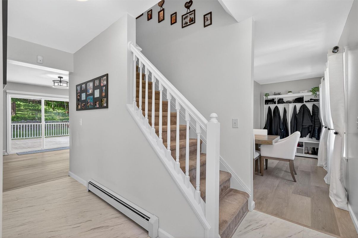 Dining room, Interior, Marble, Wood Texture Flooring