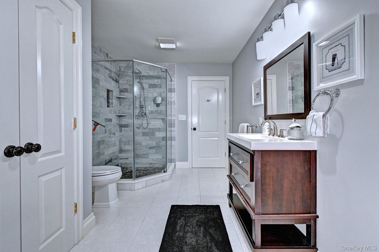 Bathroom, Glass Shower, Interior, Marble Walls