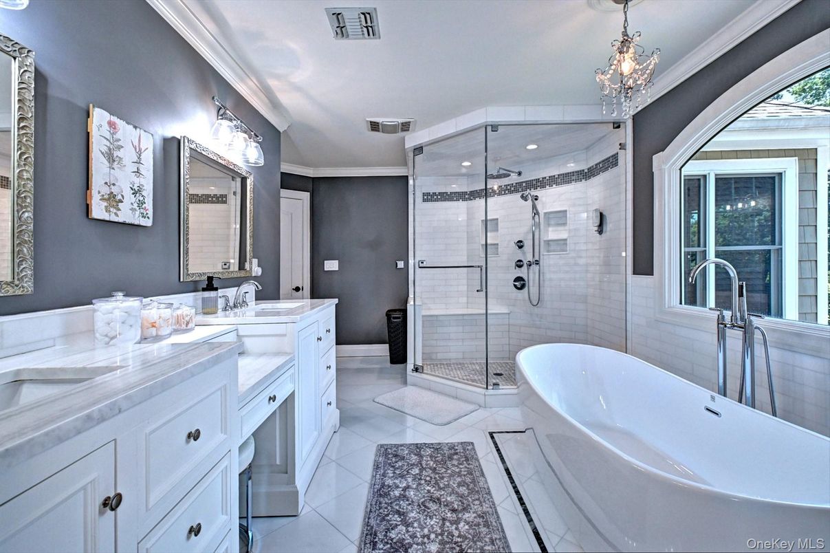 Bathroom, Dual Sink Vanities, Glass Shower, Interior