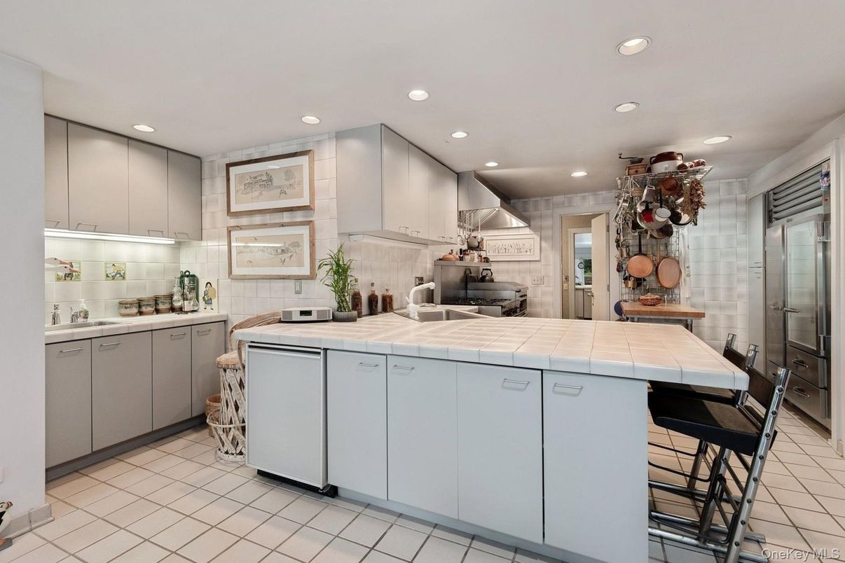 Interior, Kitchen, Recessed Lighting, Tile Countertops