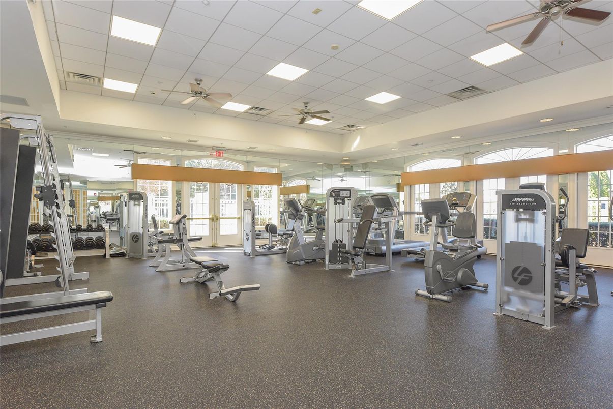Fitness Equipment, Gym, Interior, Recessed Lighting