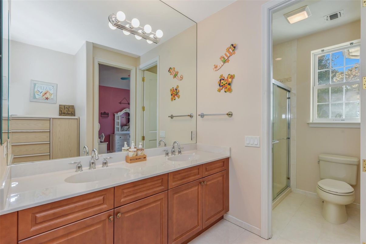 Bathroom, Dual Sink Vanities, Glass Shower, Interior