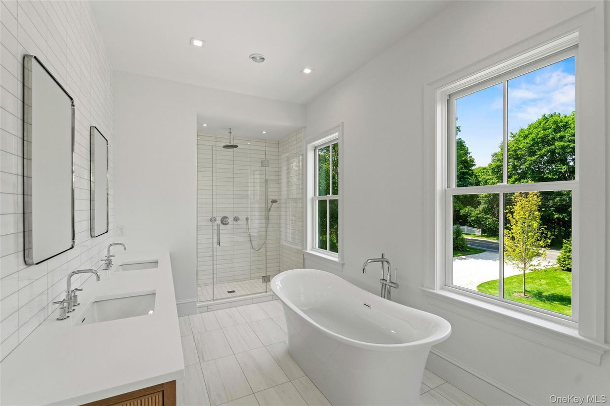 Bathroom, Dual Sink Vanities, Free Standing Baths, Glass Shower, Interior, Recessed Lighting