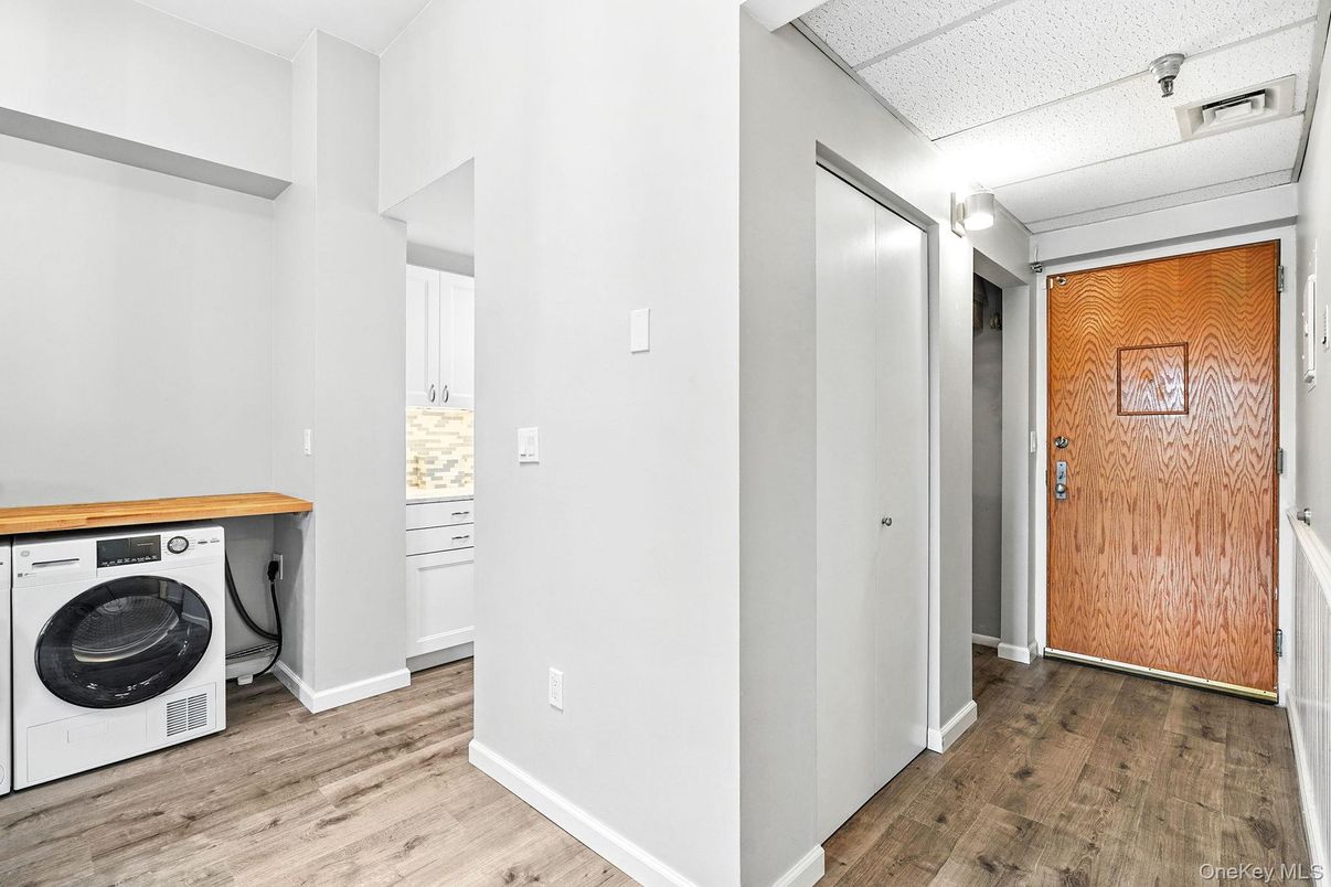 Interior, Washer, Wood Texture Flooring